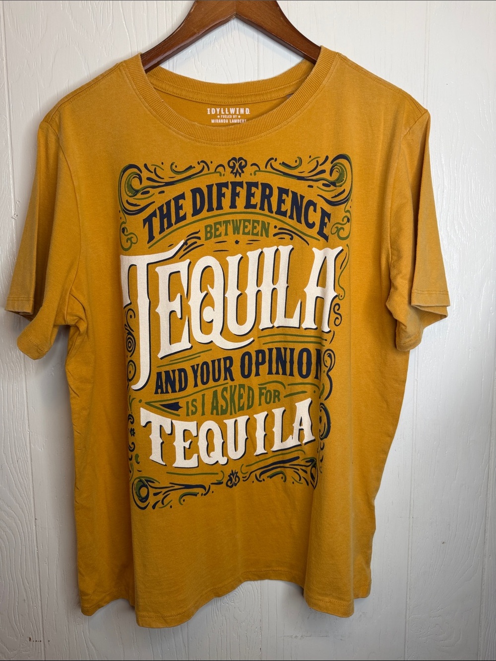 Idyllwind Mustard Graphic Tequila Short-Sleeve Tee M